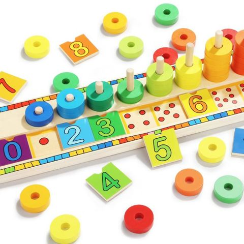 Rainbow Donuts Count＆Match Numbers  / Wooden Toys   