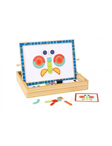 WOODEN MAGNETIC DOUBLE ACTIVITY TABLE   / Bricks- Magnetics   