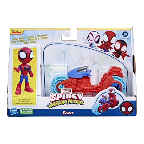 Hasbro Marvel Spidey And His Amazing Friends Spidey 10cm With Motorcycle F7459  / Heroes   