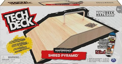 Tech Deck Performance Series, Shred Pyramid Series with Metal Rail and Blind Mini Skateboard  / Tracks   