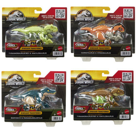 Mattel Jurassic World Fierce Changers Dinosaurs 2 in 1 - Plans HLP05  / Dinosaurs- Animals   