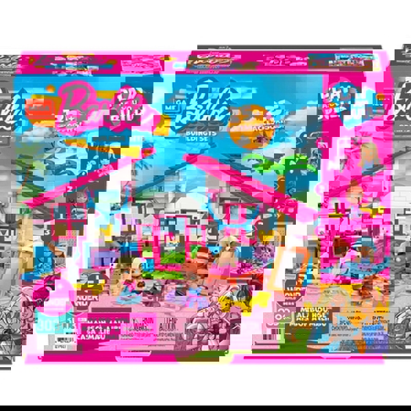 Mattel Mega Bloks Barbie House Malibu - 300 Pcs (GWR34) 