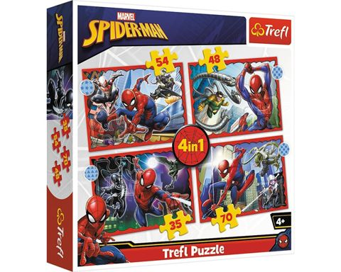 TREFL PUZZLE 4/1 (35/48/54/70PCS) SPIDERMAN THE HEROIC   / Κατασκευές   