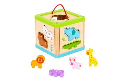 Tooky Toy :: WOODEN CUBE WEDGED ANIMALS  / Hape   