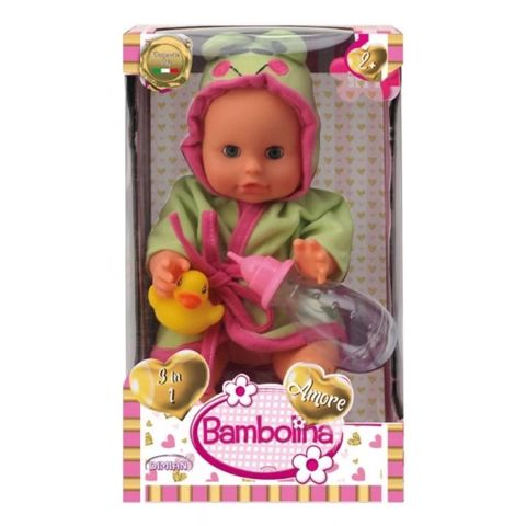 Bambolina Amore Baby Bathrobe And Bottle 33cm. (BD1811)  / Girls   