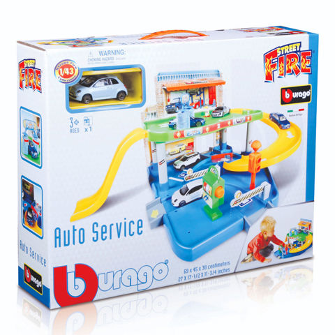 Bburago 1/43 Street Fire Auto Service Σταθμός Αυτοκινήτων (18-30039)  / Αγόρι   