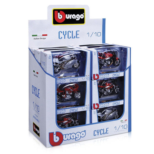 BBURAGO 1/18 MOTOR CYCLE METAL MINIATURE MACHINE - VARIOUS DESIGNS (18-51030) (SYSK-18TEM) 
