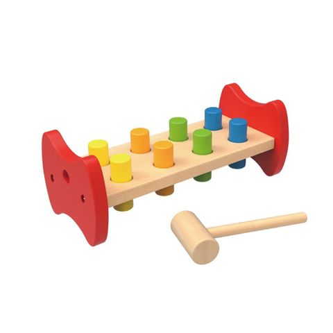 Tooky Toy :: WOODEN BENCH WITH HAMMER  / Wooden Toys   