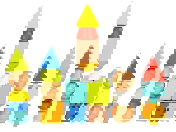 Tooky Toy :: WOODEN STACKING GAME WITH SHAPES & CARDS 