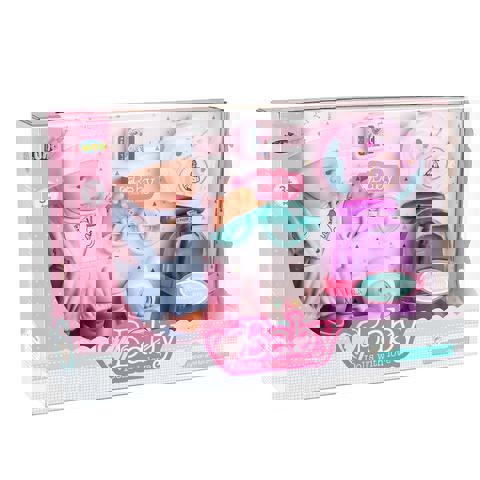 25CM DOLL WITH TRAVEL SET 35X7.5X23CM LUNA  / Babies-Dolls   