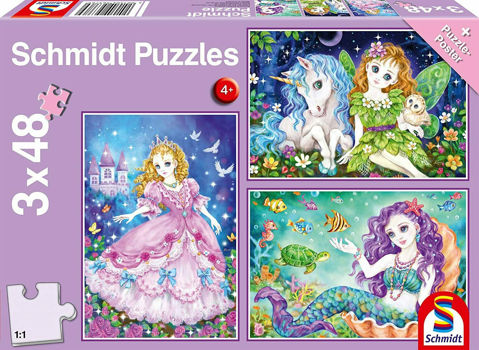 Παιδικό Puzzle Princess, Fairy & Mermaid 144pcs για 4+ Ετών Schmidt Spiele  /  Puzzles   