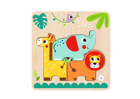 Tooky Toy :: MULTI-LEVEL WILDLIFE WOODEN PUZZLE  / Wooden Toys   