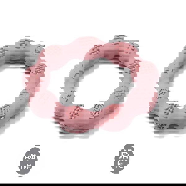  BabyOno: Soft silicone chew - Ring pink 