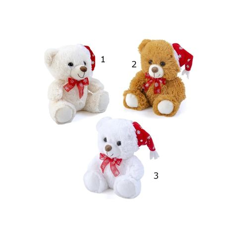 Christakopoulos Teddy Bear with Hat and Bow 3 Colors 20cm. - 1 pc  / Other Plush Toys   