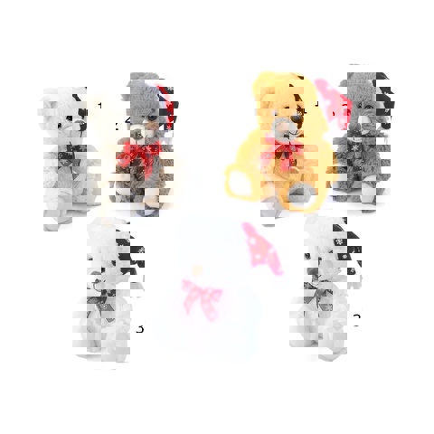 Christakopoulos Teddy Bear with Hat and Bow 3 Colors 20cm. - 1 pc  / Other Plush Toys   