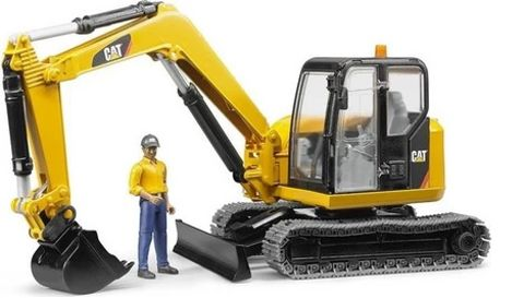 Bruder Cat Mini Excavator With Crawlers & Worker BR002466  / earthmoving   