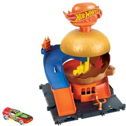 Mattel - Hot Wheels City Downtown Burger Drive-Thru Playset  / Αγόρι Αμάξια-Μηχανές-Τρένα-Τανκς-αεροπλανα-ελικοπτερα   