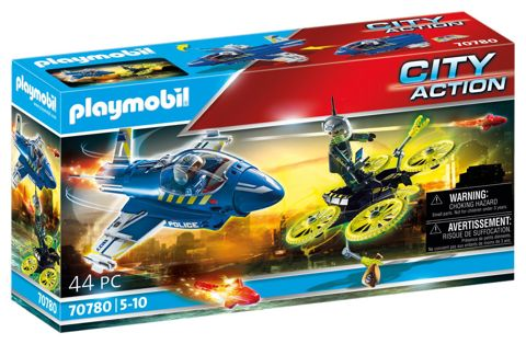 Playmobil Drone Chase By Police Jet   / Playmobil   