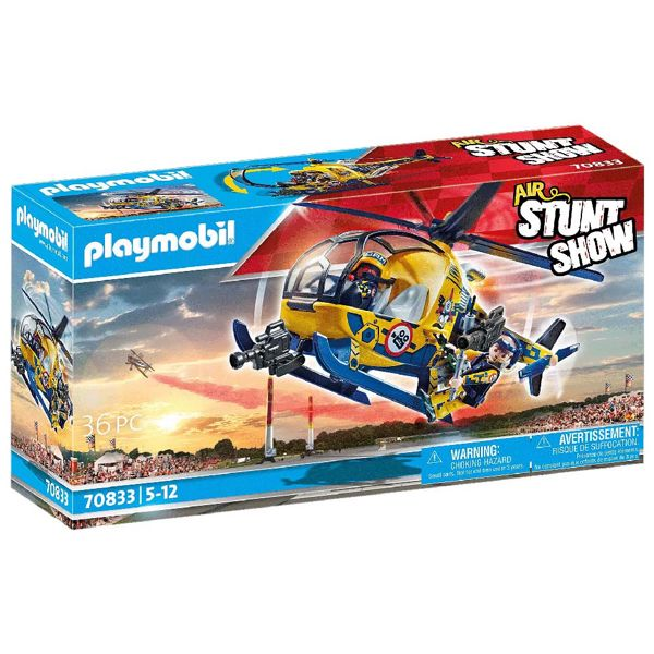 Playmobil Air Stunt Show Ελικόπτερο Με Κινηματογραφικό Συνεργείο (70833) 