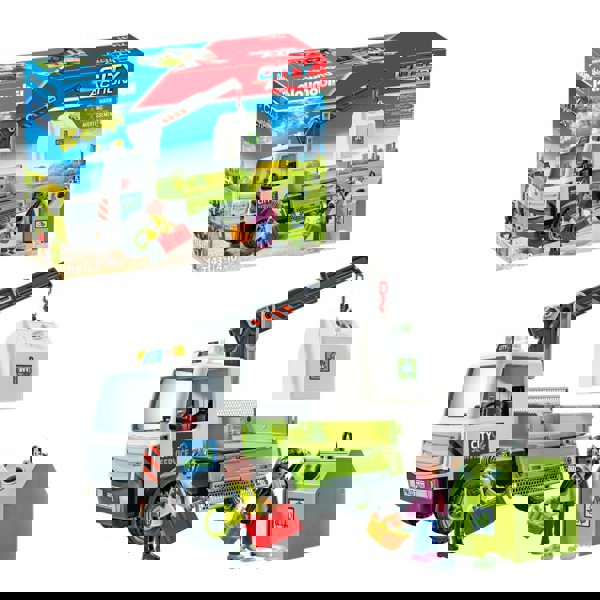 Glass recycling bin collection vehicle 