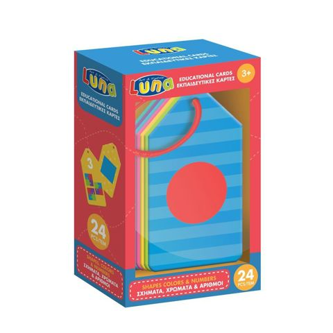 EDUCATIONAL CARD SHAPES, COLORS AND NUMBERS 24 PCS LUNA   / Board Games- Educational   