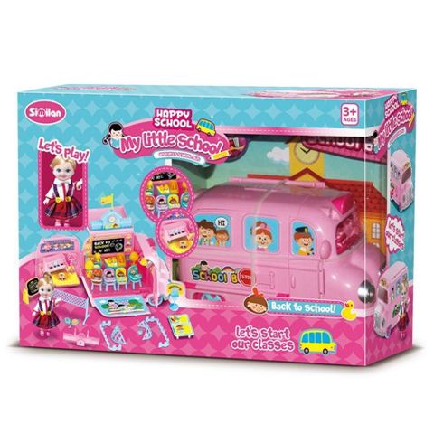 SIMILAN PLAYSET BUS WITH DOLL  / Houses-Playsets-Polly Pocket   