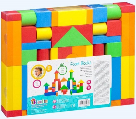 BABY FOAM CONSTRUCTION 46PCS 18M +  / Bricks- Magnetics   
