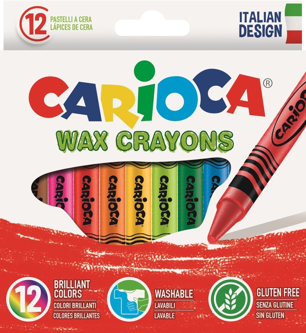 CARIOCA WAX CRAYONS CANDLES 12 PIECES 
