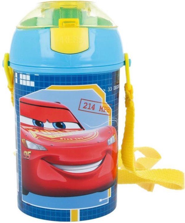 Stor Cars Race Ready Plastic Canteen Pop Up Flip 450 Ml  
