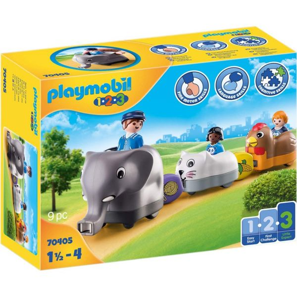 Playmobil 1.2.3 Train With Wagons-Animals 70405 
