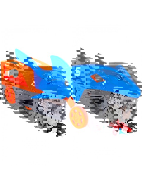 Hot Wheels Shark Chomp Transporter Shark Truck With One Car  / Tracks   