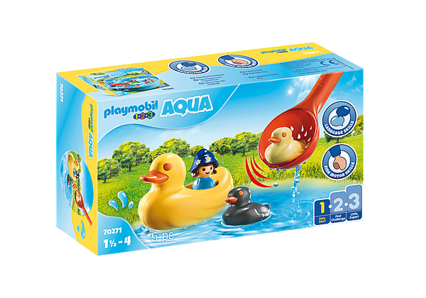 Ducklings and little girl 