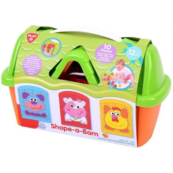 Playgo Shape & Lock Barn Stable with Wedges 10pcs 