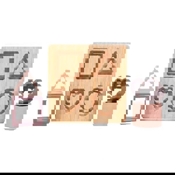 Bo Jungle B-Bamboo Silicone-Wooden Toy With Shapes Pink 6+M B.931000 