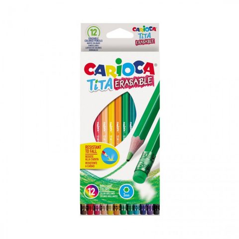  CARIOCA TITA ERASABLE WOOD PAINTS 12 PCS 42897  / Colours   