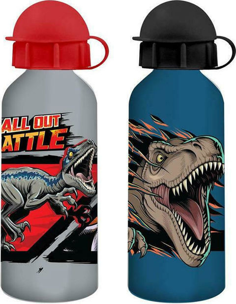Aluminum Cistern with Jurassic Straw 500ml (Various Designs / Colors)  / Boys   
