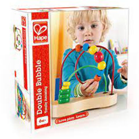 Hape Double Bubble (E1801)- Rotatable With Colorful Small & Big Balls & Wooden Base 1pc.  / Wooden   