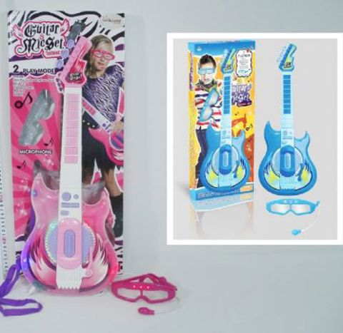 Kider Toys – Guitar with Glasses, Microphone, Electronic Sounds & Lights  / Girls   