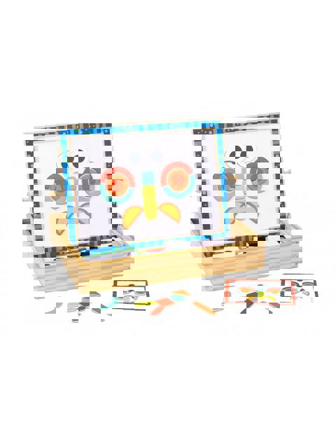 WOODEN MAGNETIC DOUBLE ACTIVITY TABLE   / Bricks- Magnetics   