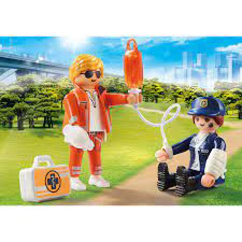 Playmobil Duopack Rescuer And Police Officer  / Playmobil   