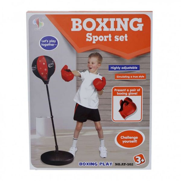 Boxing Bag with Gloves and Metal Base (31.AT-502) 
