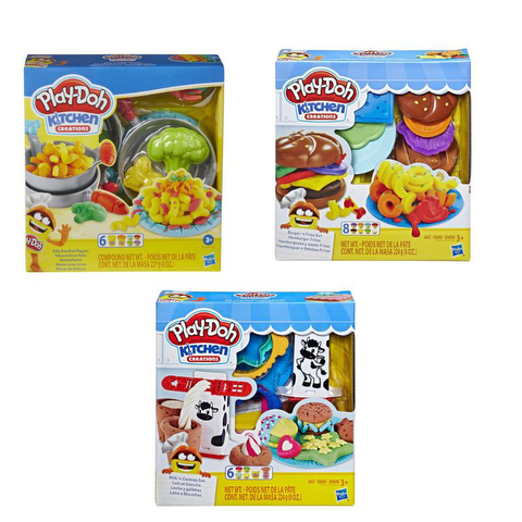 Hasbro Play-Doh Kitchen Creations Silly Snacks Burgers 'n Fries Set  / Πλαστελίνη   