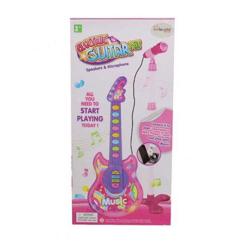 Electric Rock Guitar with Microphone , Light and Sounds - 2 Designs (41.HK-6012C)  / Κορίτσι   