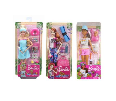 Barbie Wellness Ημέρα Ομορφιάς Σπα Κούκλα Με Κουτάβακι Και 9 Αξεσουάρ   / Barbie-Κούκλες Μόδας   