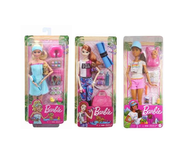 Barbie Wellness Beauty Day Spa Doll With Puppy And 9 Accessories 