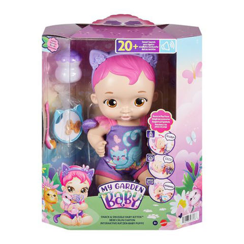 Mattel My Garden Baby Baby Kitten Mom And Nanny Pink Hair HHP28  / Babies-Dolls   
