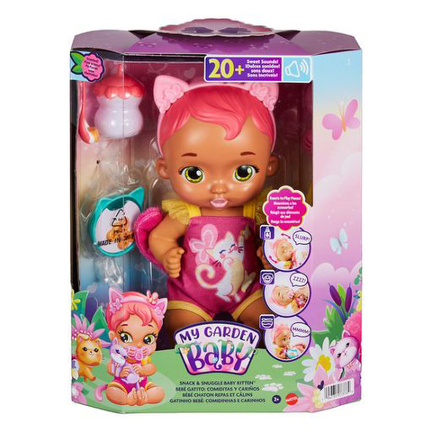 Mattel My Garden Baby Baby Kitten Mom And Nanny Fuchsia Hair HHP29  / Babies-Dolls   