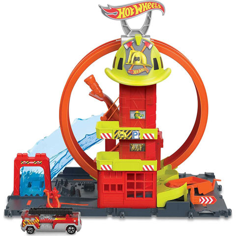  Mattel Hot Wheels City Fire Station HKX41  / Tracks   