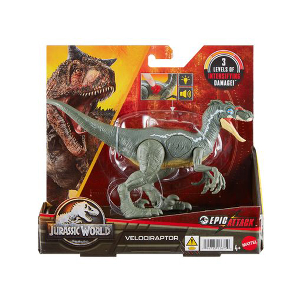 Mattel Jurassic World Epic Attack Velociraptor HNC11 
