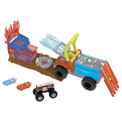 Mattel Hot Wheels Σετ παιχνιδιού Χρωμοκεραυνών Monster Trucks Πυροσβεστικό HPN73  / Αγόρι Αμάξια-Μηχανές-Τρένα-Τανκς-αεροπλανα-ελικοπτερα   